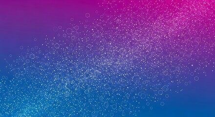 White Network Of Dots And Hexagons On Blue Purple Gradient Background abstract