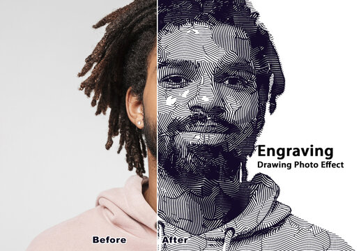 EngravingLinesIllusionDrawingCreativePosterPhotoEffect.zip