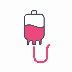 Obraz premium Blood transfusion icon representing medical procedures and health support