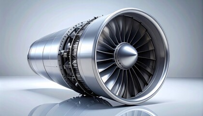 Jet engine front view showing fan blades in circular symmetry.