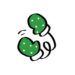 Doodle of Green Polka Dot Mittens
