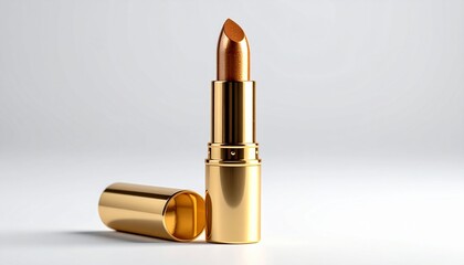Golden Lipstick on White Background HD