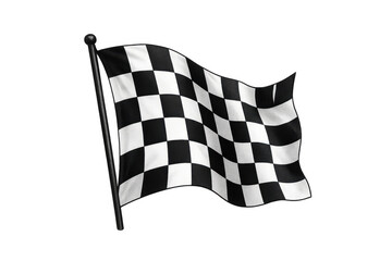 Fototapeta premium Chequered racing flag waving, symbolizing victory, finish line, achievement, and motorsport competition