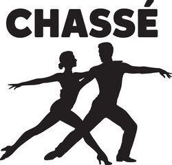 Chasse Dance Move Silhouette Dancers Ballroom Performers Elegant Movement Partners