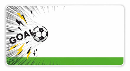 Dynamic football soccer goal sport illustration in pop art comic style vector background for a poster banner