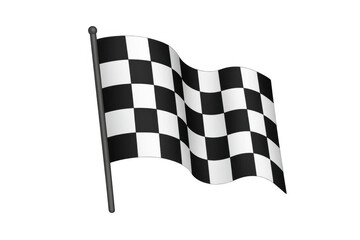 Fototapeta premium Checkered flag indicating finish line, racing victory, speed, competition, and success on transparent background