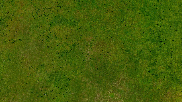 Aerial top down of River Road Park meadow during summer in Fredericksburg city in Virginia