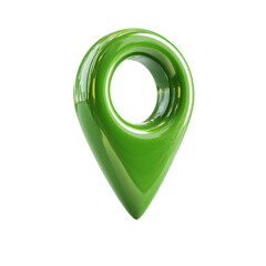 Simple green location pin icon isolated on white background. 