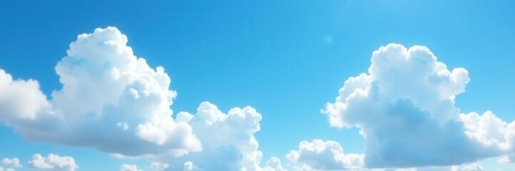 Azure sky, fluffy cumulus clouds drift lazily , atmosphere, stratus clouds, outdoor
