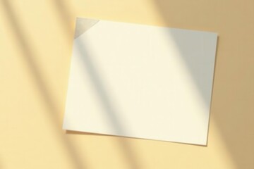 Blank paper cards, sunlight shadow, beige background Minimal brand template , product, topview, background