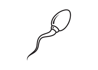 Vector art of spermatozoon cell, male reproductive cell concept
