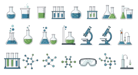 Scientific Discovery Icons: A collection of meticulously crafted icons showcasing the wonders of science, ranging from the intricacies of DNA to the breakthroughs of chemistry and physics. 