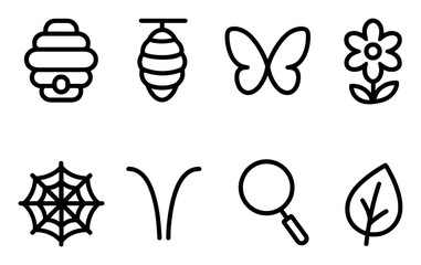 Minimalist Insect Icon Grid