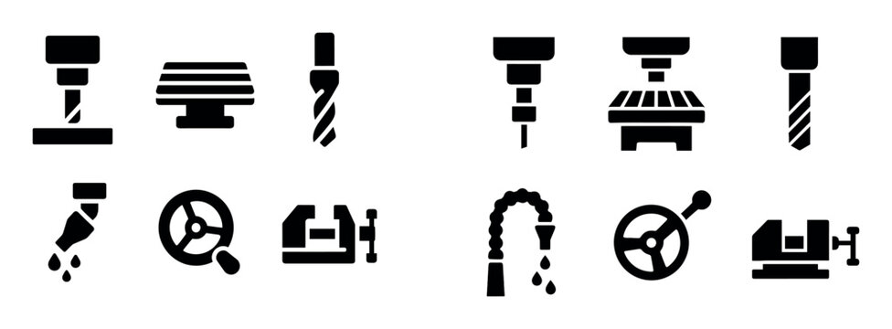 CNC Machine Icon Set
