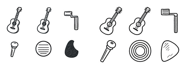 Obraz premium Guitar Strings Icons