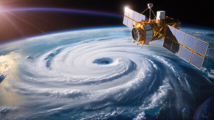 Satellite observes a powerful hurricane from space satellite