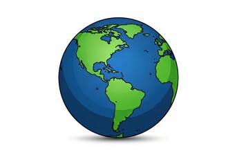 Fototapeta premium Earth globe illustration showing continents geography in clean modern style