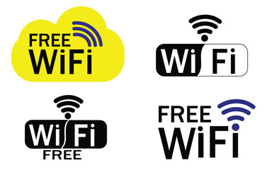 Free wifi  icon lebel vector eps.