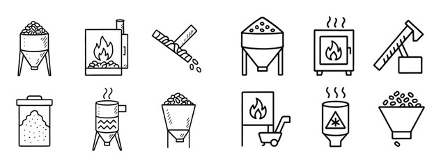 Biomass Energy Icons