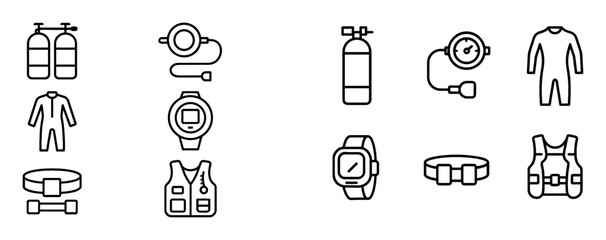 Minimalist Scuba Icons
