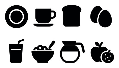 Minimalist Breakfast Icons