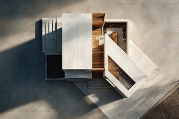 Scandinavian Residential Architecture from Aerial View