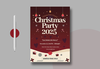 Elegant Christmas Party Invitation Poster 2025