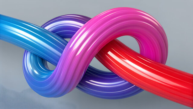 3d render. Abstract geometric asterisk shape colored with pink blue neon gradient. Simple star icon isolated on pastel pink background. Primitive symbol with grainy film noise effect
 - Powered by Adobe
