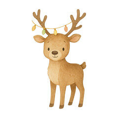 Obraz premium PNG Cute festive reindeer illustration