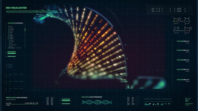 Molecular examination of the human dna during a biotechnological experiment. Molecular analysis of the genome cell evolution in biotechnology experiment. Biotechnology experiment on the gene molecules