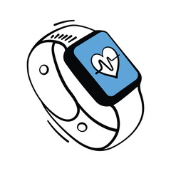 Grab this amazing hand drawn icon of fitness tracker, ready for premium use