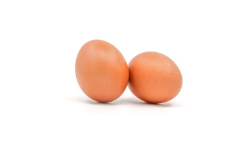 Chicken eggs on a white background have many health benefits such as being rich in quality protein. vitamins and minerals.