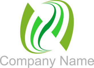  letter n initial brand identity vector logo. on green company logo
