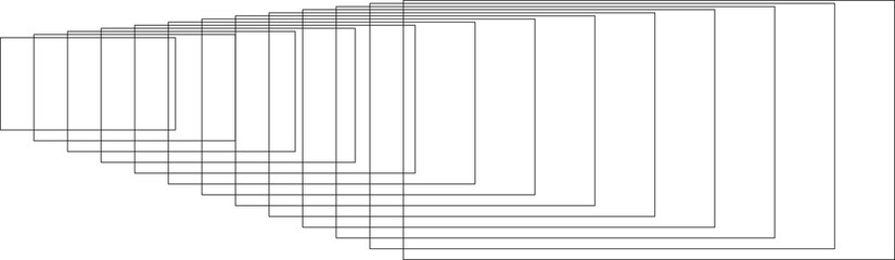 Rectangle blended lines border design. Dynamic geometric shape