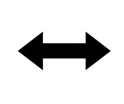 Symmetrical Arrow Directional Sign with Left and Right Pointing Design on Black Background