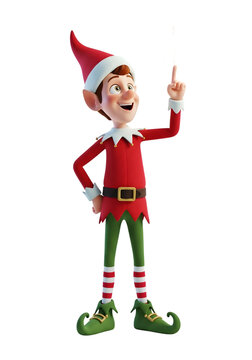 santa claus helper elf pointing