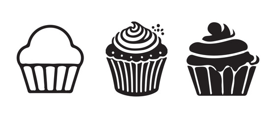 Cupcake Logo Vector Set