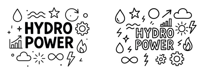 Fototapeta premium Hydro Power Doodle