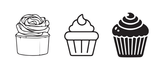 Modern Cupcake Logo Icons