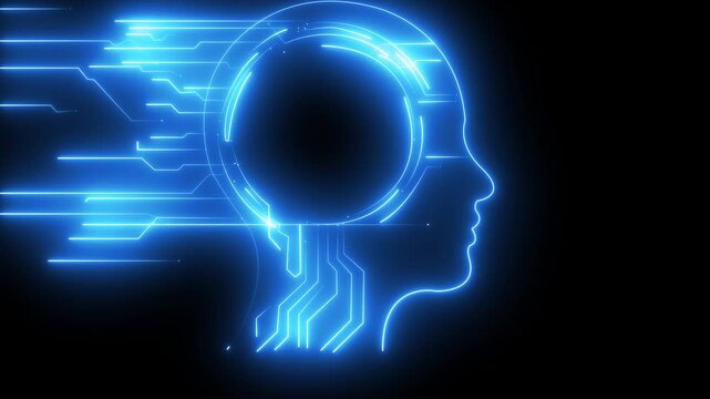 Light waves are being introduced into the human brain from outside. Futuristic Human Brain Concept brain medical man icon animation