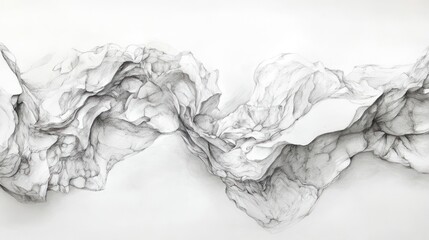 Wavy flowing smoke, fabric or liquid texture, artistic design element for backgrounds