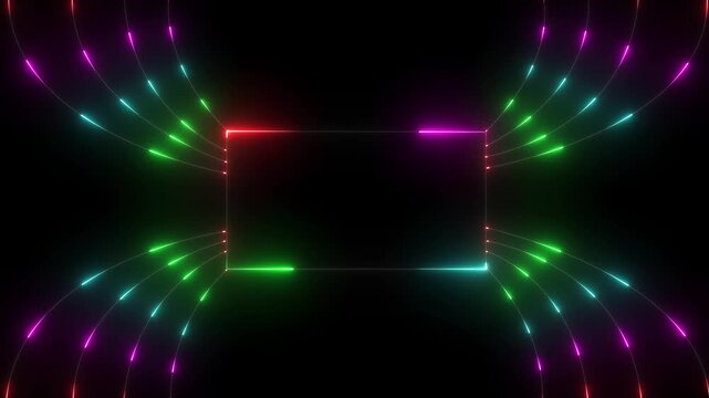 Neo red and blue color lines loop animation on black , background Abstract beautiful neon pattern lines purple purple color moving animation. abstract beautiful technology background rectangle video.