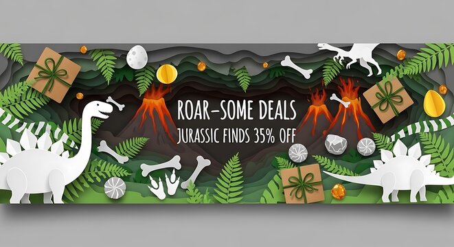 Roar-some Jurassic Deals - A Dinosaur-Themed Sale Promotion.