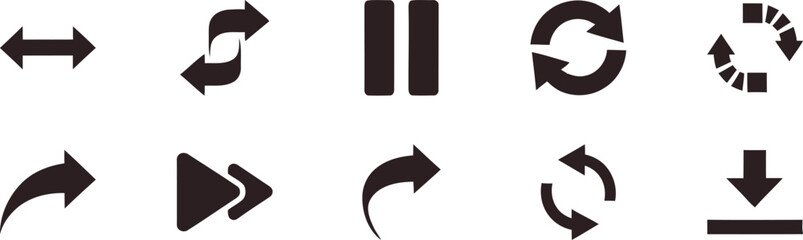 set of navigation arrows for ui and data flow design helping enhance usability and presentation visuals