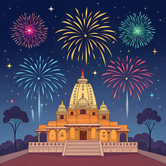 fireworks in the city