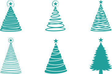 christmas tree design set for cards and marketing perfect for festive branding and holiday promotions