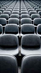 Obraz premium Empty rows of chairs in modern auditorium setting