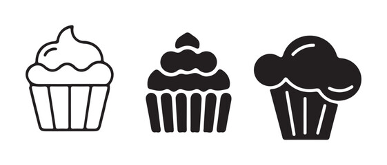 vector illustration of a set of cupcakes