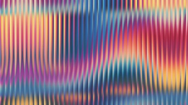 Abstract vibrant background with wavy vertical lines and a smooth gradient of blue, purple, pink, orange, and yellow colors.