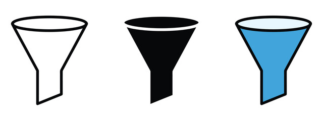 Funnel icon vector. processes and filtering information efficiently symbol. vector illustration.